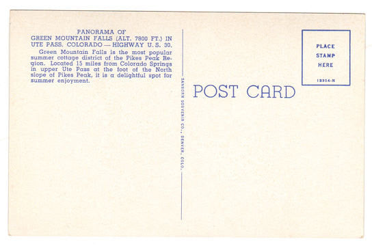 Vintage 1910s Ute Pass Colorado Postcard Panorama View of Green Mountain Falls Unused US Highway 24 - Avid Vintage