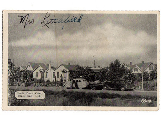 Vintage 1940's Benkelman Nebraska Roadside Postcard Rock Front Camp Card Number 8802 - Avid Vintage