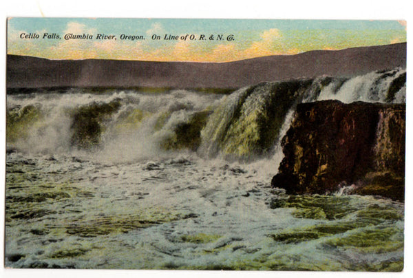 Celilo Falls Columbia River Oregon O R and N Railroad Vintage 1910s Postcard A 8458 - Avid Vintage
