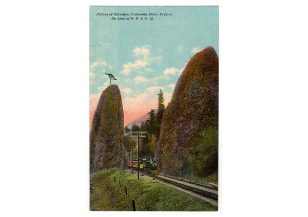 Vintage 1910s Pillars of Hercules Columbia River Oregon Postcard O R and N Railroad - Avid Vintage