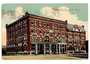 Antique 1910s Town View Postcard Clay Center Kansas Bonham Block - Avid Vintage