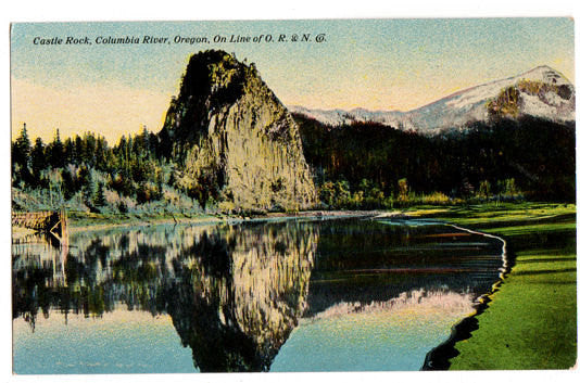 Castle Rock Columbia River Oregon Vintage 1910s Postcard O R and N Railroad - Avid Vintage
