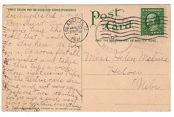 Vintage 1910s Postcard Palm Walk Eastlake Park (Now Lincoln Park) Los Angeles California - Avid Vintage