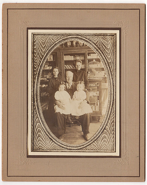 Hubbell Nebraska Antique Photograph Family Portrait Twin Boys Drug and Grocery Store Interior - Avid Vintage