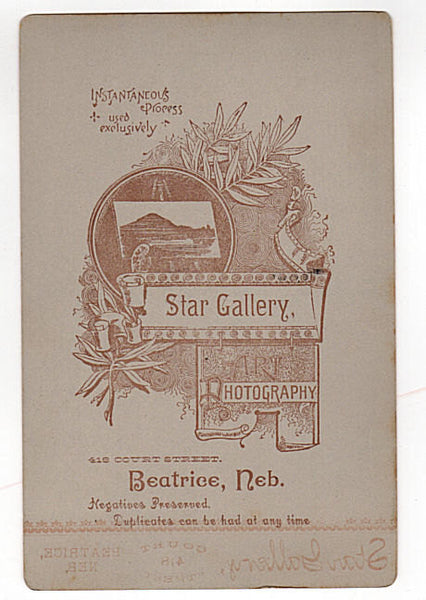 Antique Beatrice Nebraska Cabinet Card Photo Woman Curly Hair - Avid Vintage