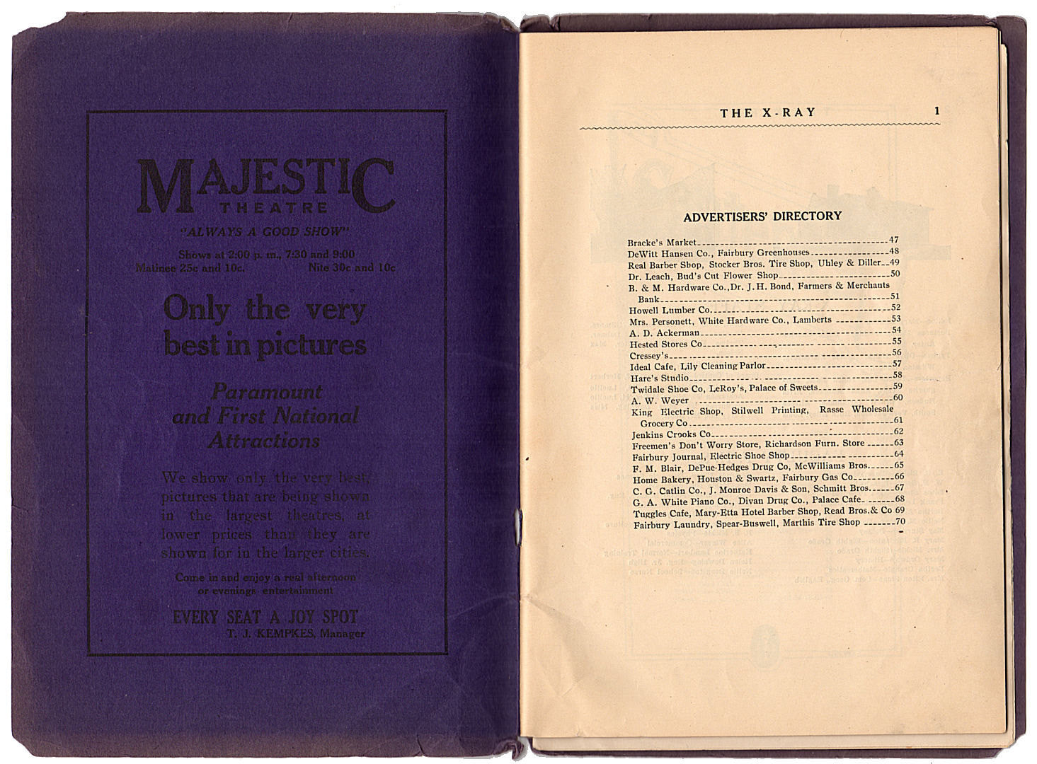 1923 Fairbury Nebraska High School Yearbook Senior X Ray - Avid Vintage