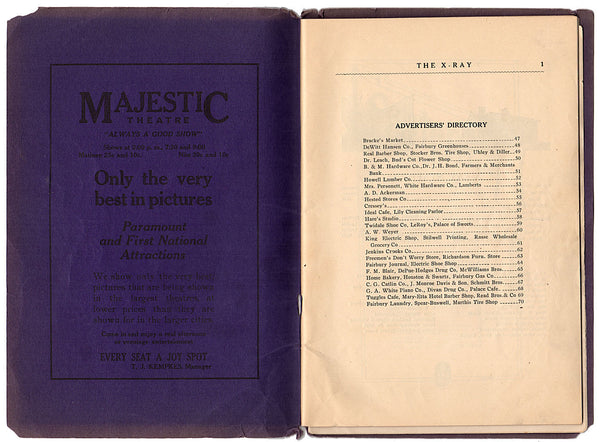 1923 Fairbury Nebraska High School Yearbook Senior X Ray - Avid Vintage