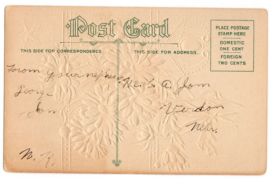 September Birthday Sapphire Birthstone Vintage 1910s Postcard Red Aster Flower - Avid Vintage