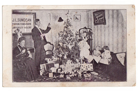 Vintage 1900s Christmas Tree Postcard Victorian Parlor 1907 J L Sundean - Avid Vintage