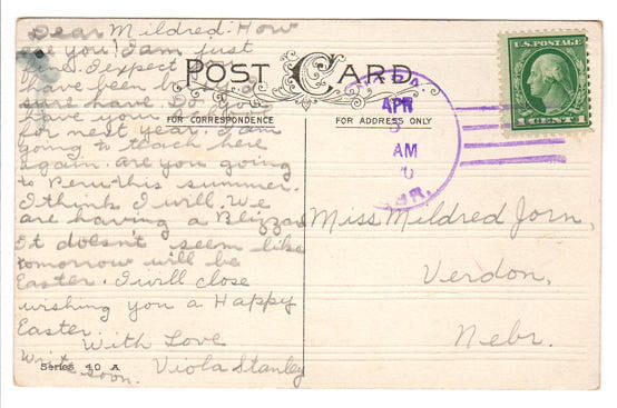 Vintage 1900s Pink and Green Four Leaf Clover Postcard Lucky Horseshoe Floral - Avid Vintage