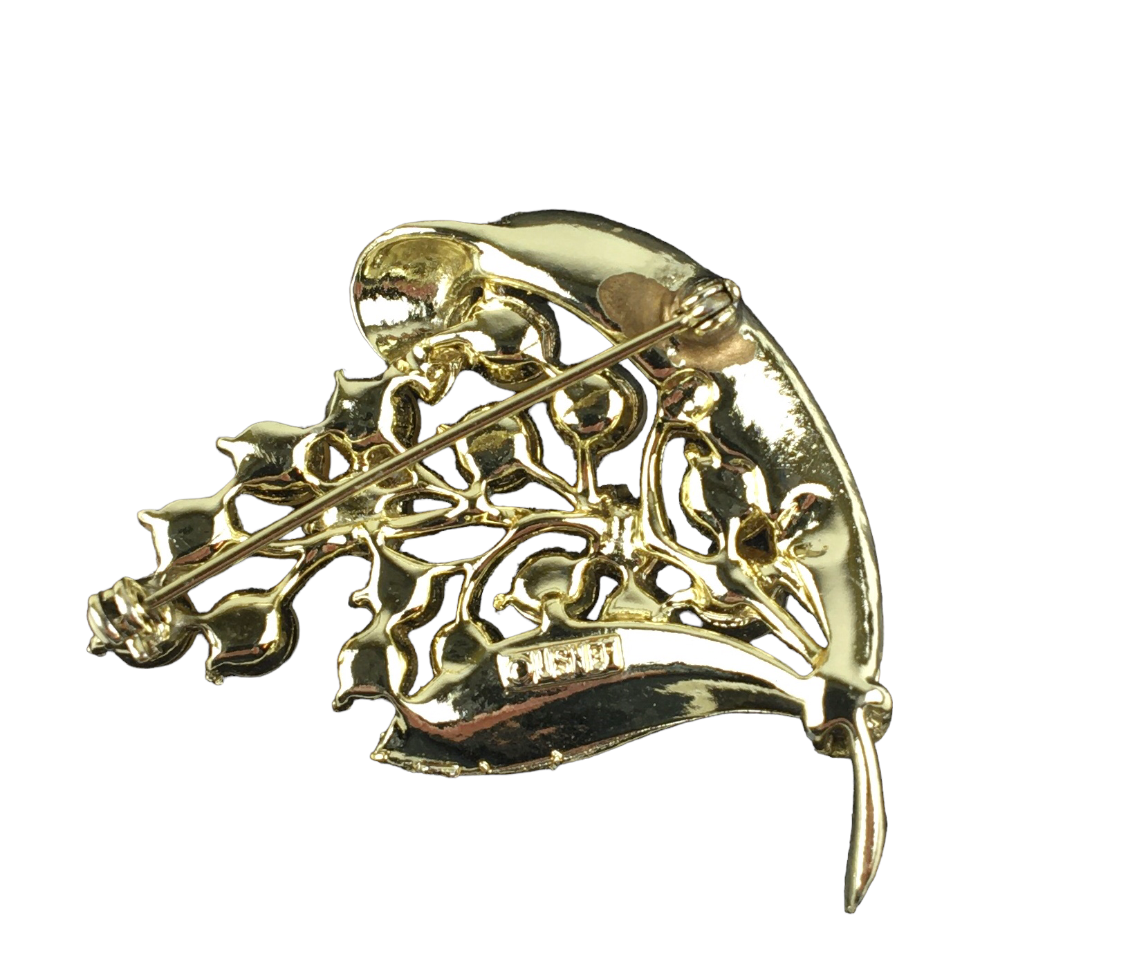 Vintage USNER Gold Tone Faux Pearls Flower Brooch