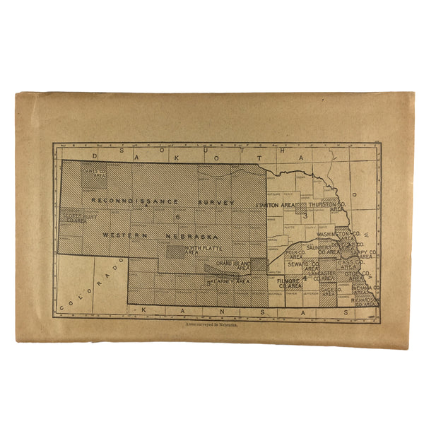 Vintage 1918 Fillmore County Nebraska USDA Soil Survey Color Map Book