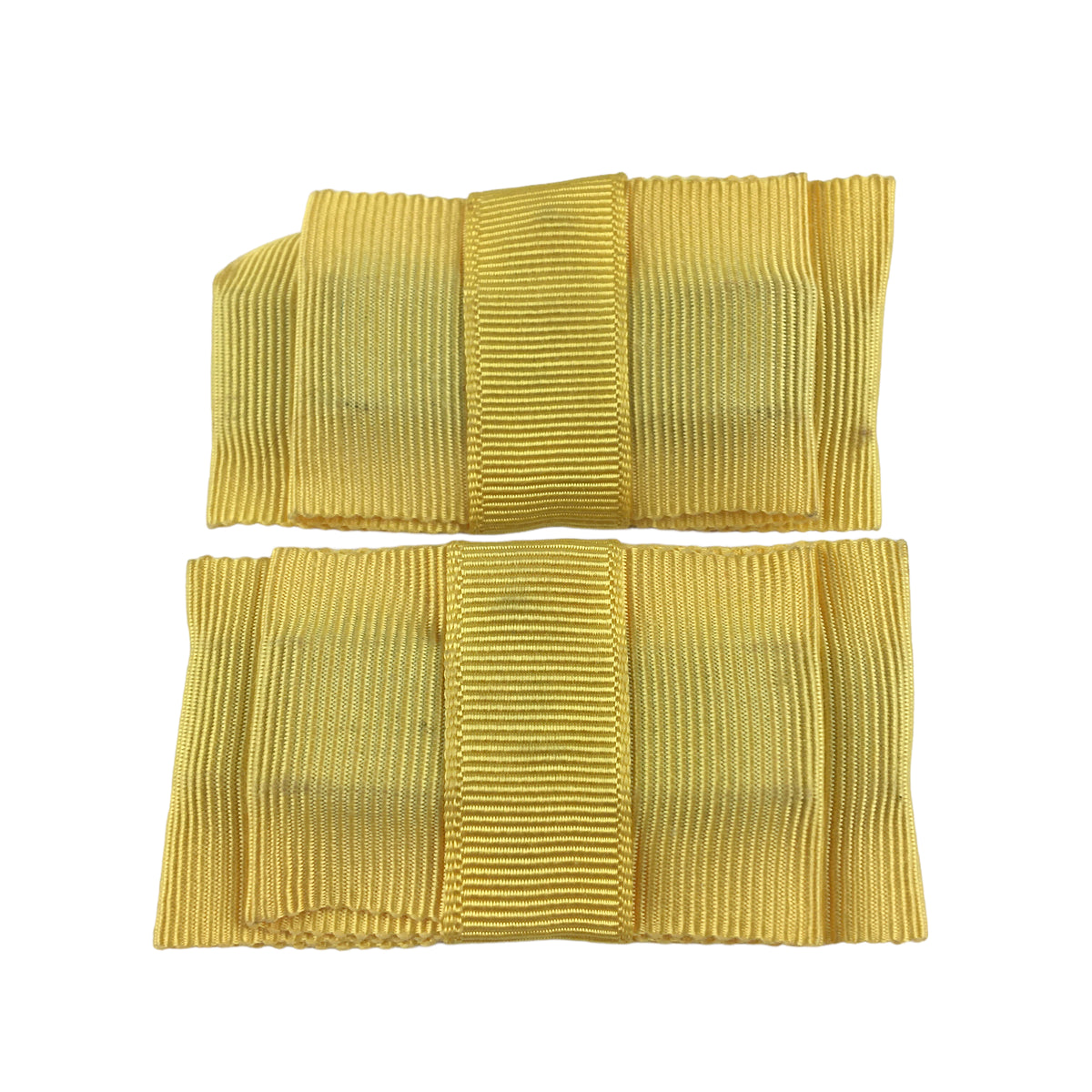 Vintage Yellow Grosgrain Ribbon Shoe Clips Embellishments - Avid Vintage