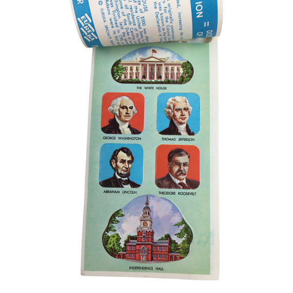 Vintage Eureka Patriotic Seals Booklet Abe Lincoln 36 Stickers