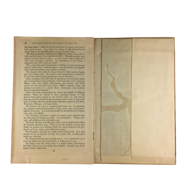 Vintage 1918 Fillmore County Nebraska USDA Soil Survey Color Map Book