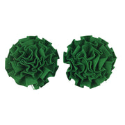 Vintage Rosette Shoe Clips Green Grosgrain Ribbon Embellishments - Avid Vintage