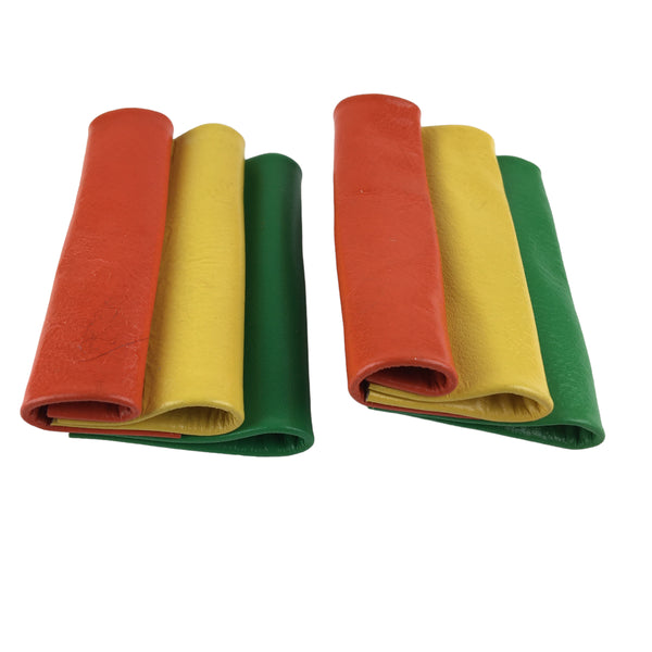 Vintage 1970s Vinyl Shoe Clips Orange Yellow Green Groovy Embellishments