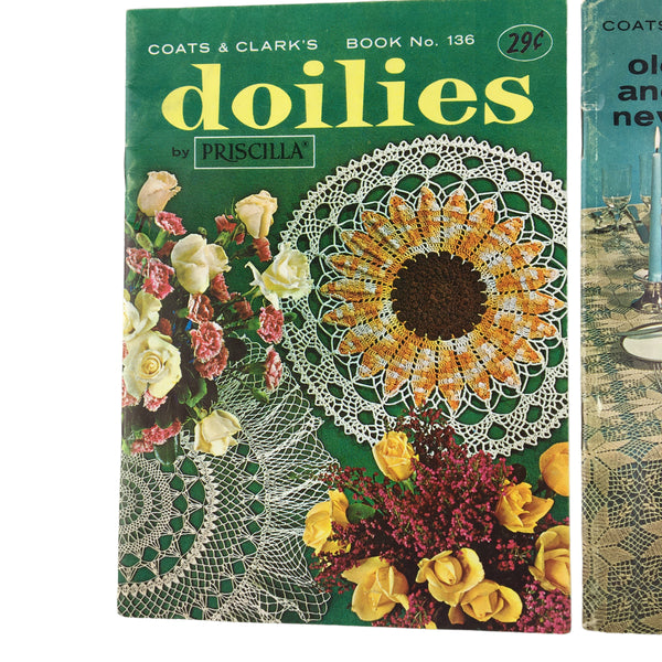 Vintage 1960s Coats and Clark’s Craft Book Lot Doilies Embroidery Patterns