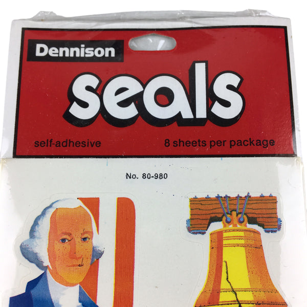Vintage Dennison Patriotic Sticker Seals Stickers 8 Sheets in Package NOS