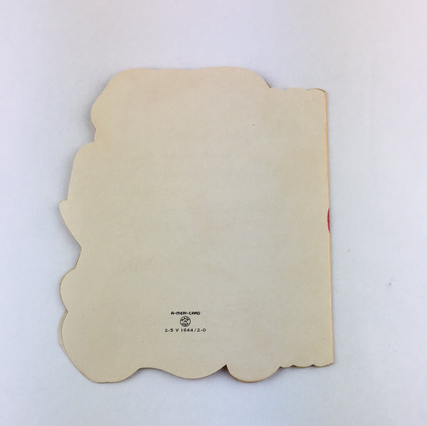 Vintage 1950s Flocked Valentine Card Anthropomorphic Bear