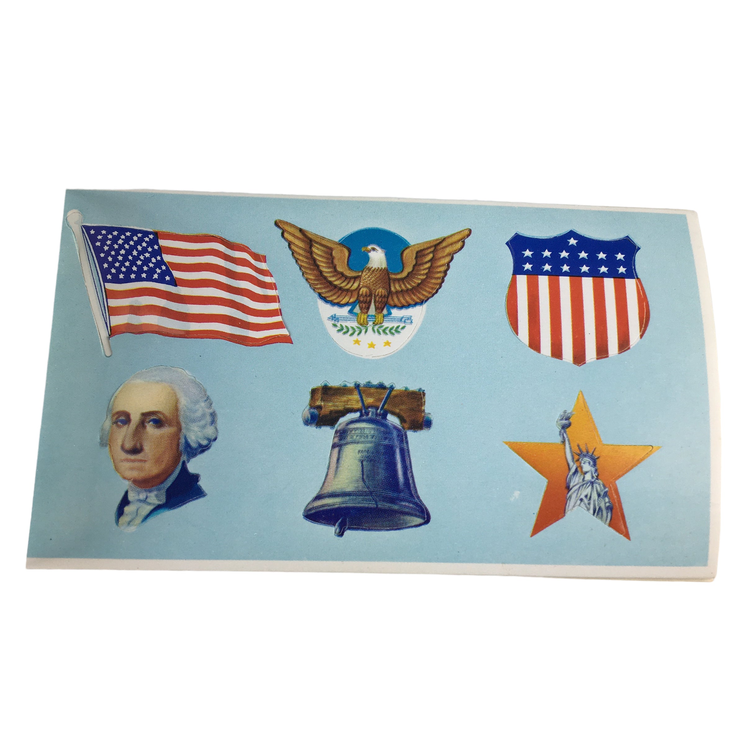 Vintage Dennison Patriotic Seals Booklet George Washington 36 Stickers