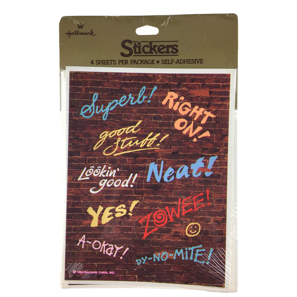 Vintage 1984 Hallmark Stickers Package Slang Words