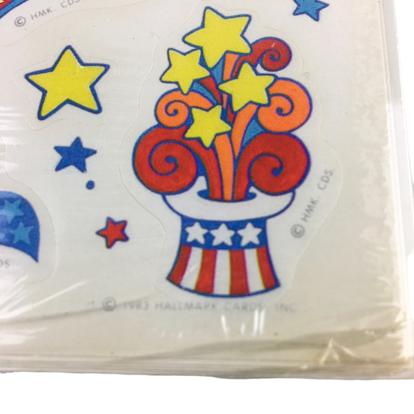 Vintage 1983 Hallmark Patriotic USA Stickers 4 Sheets Sealed Package NOS