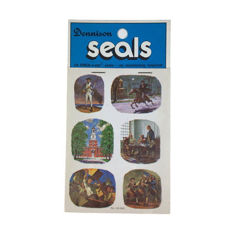 Vintage Dennison Patriotic Seals Booklet George Washington 54 Stickers 9 Sheets