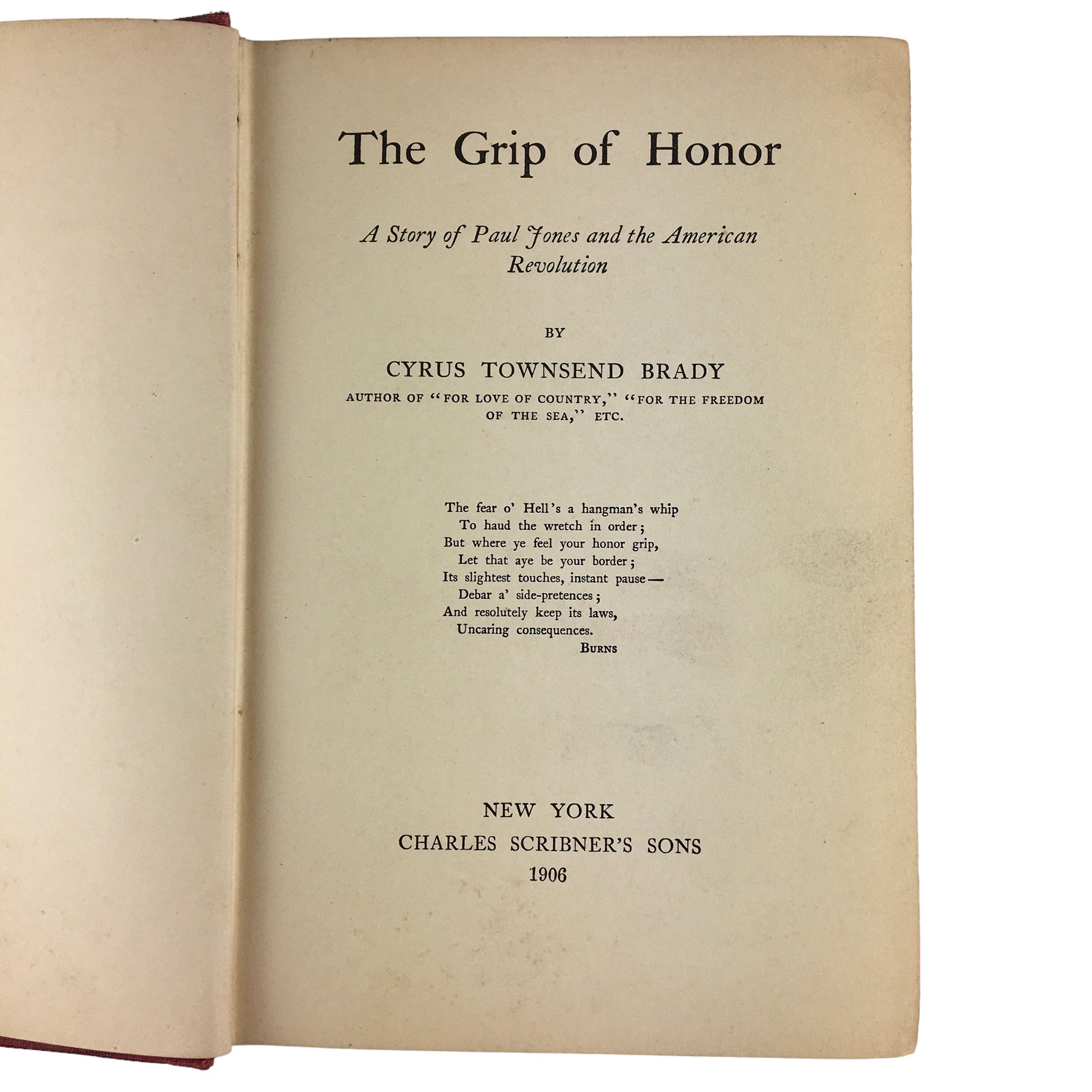 The Grip of Honor Cyrus Townsend Brady 1906 Hardcover Book - Avid Vintage