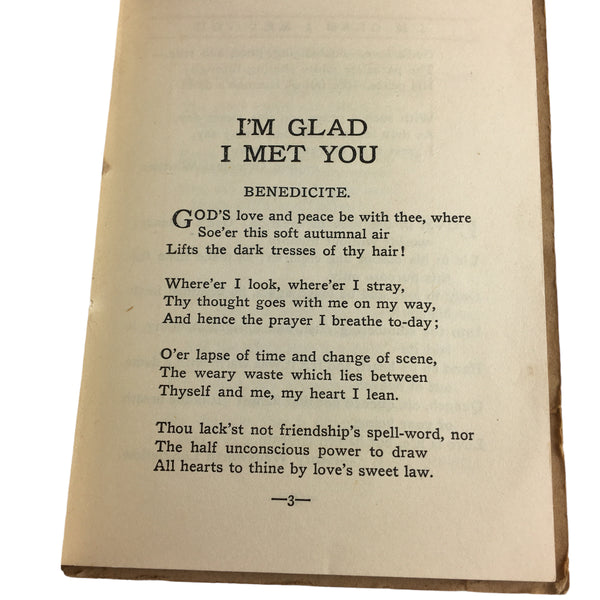 Antique Book I’m Glad I Met You 1913 Saalfield Publishing