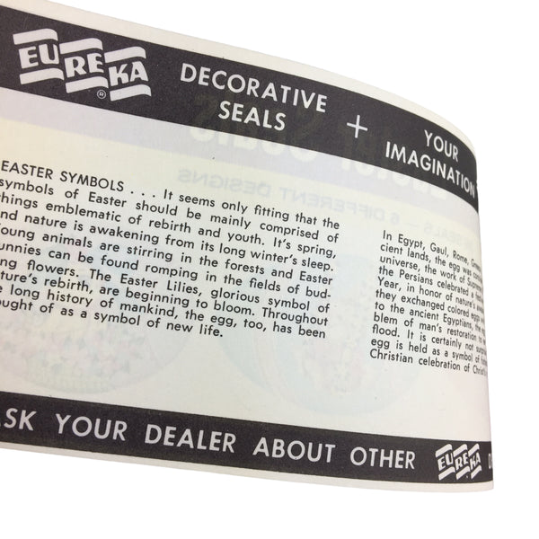 Vintage Eureka Easter Seals Booklet 36 Egg Stickers