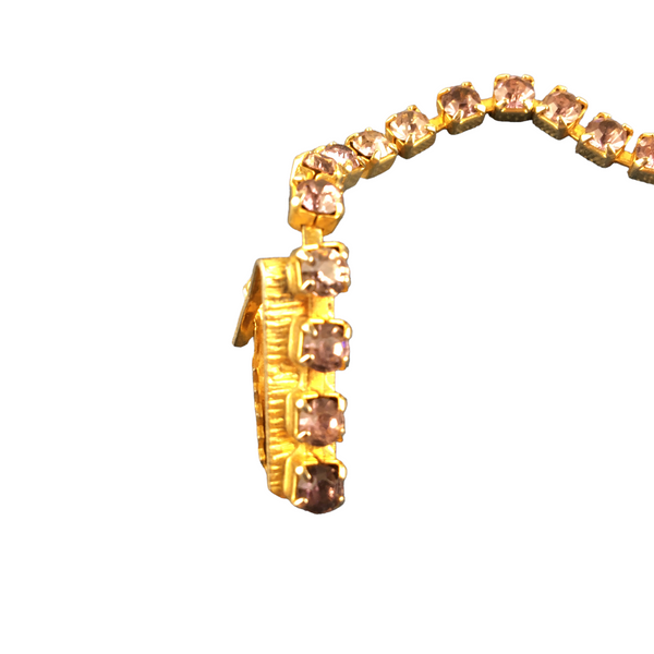 Vintage Sweater Guard Purple Rhinestones Clip Clasp