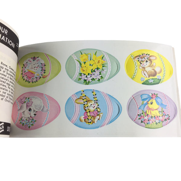 Vintage Eureka Easter Seals Booklet 36 Egg Stickers