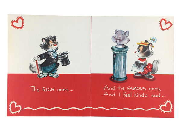 Vintage 1950s Gibson Cat Valentine Card for Husband