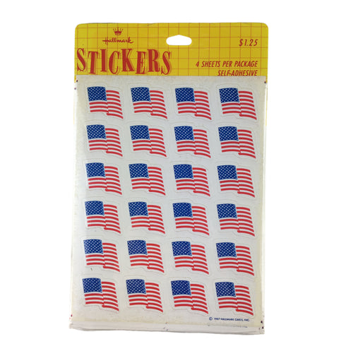 Vintage 1987 Hallmark American Flag Patriotic USA Stickers Sealed Package