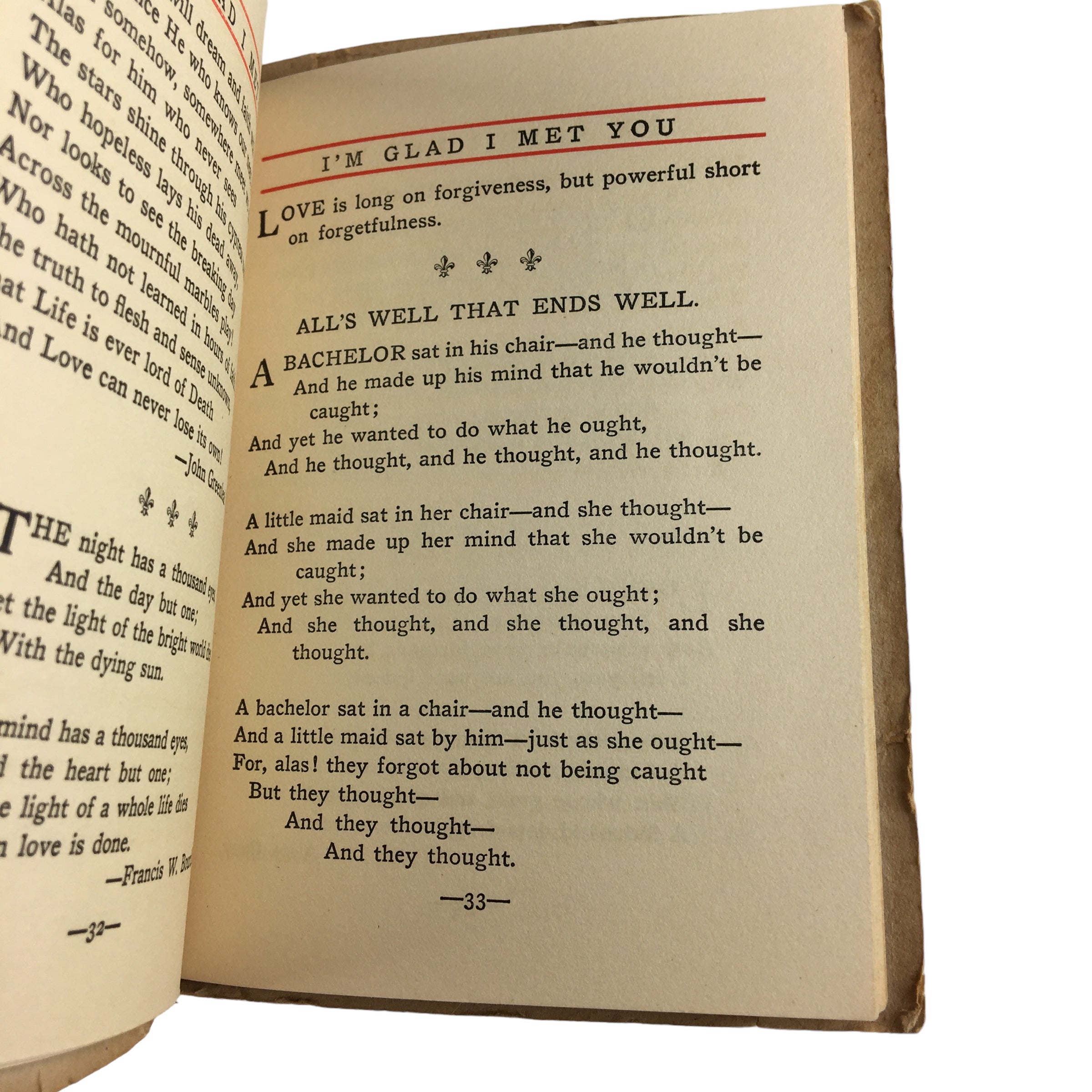 Antique Book I’m Glad I Met You 1913 Saalfield Publishing - Avid Vintage