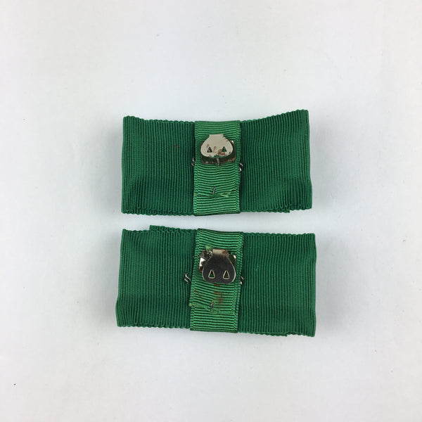 Vintage Green Grosgrain Ribbon Shoe Clips Embellishments