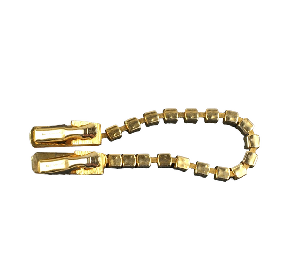 Vintage Sweater Guard Purple Rhinestones Clip Clasp