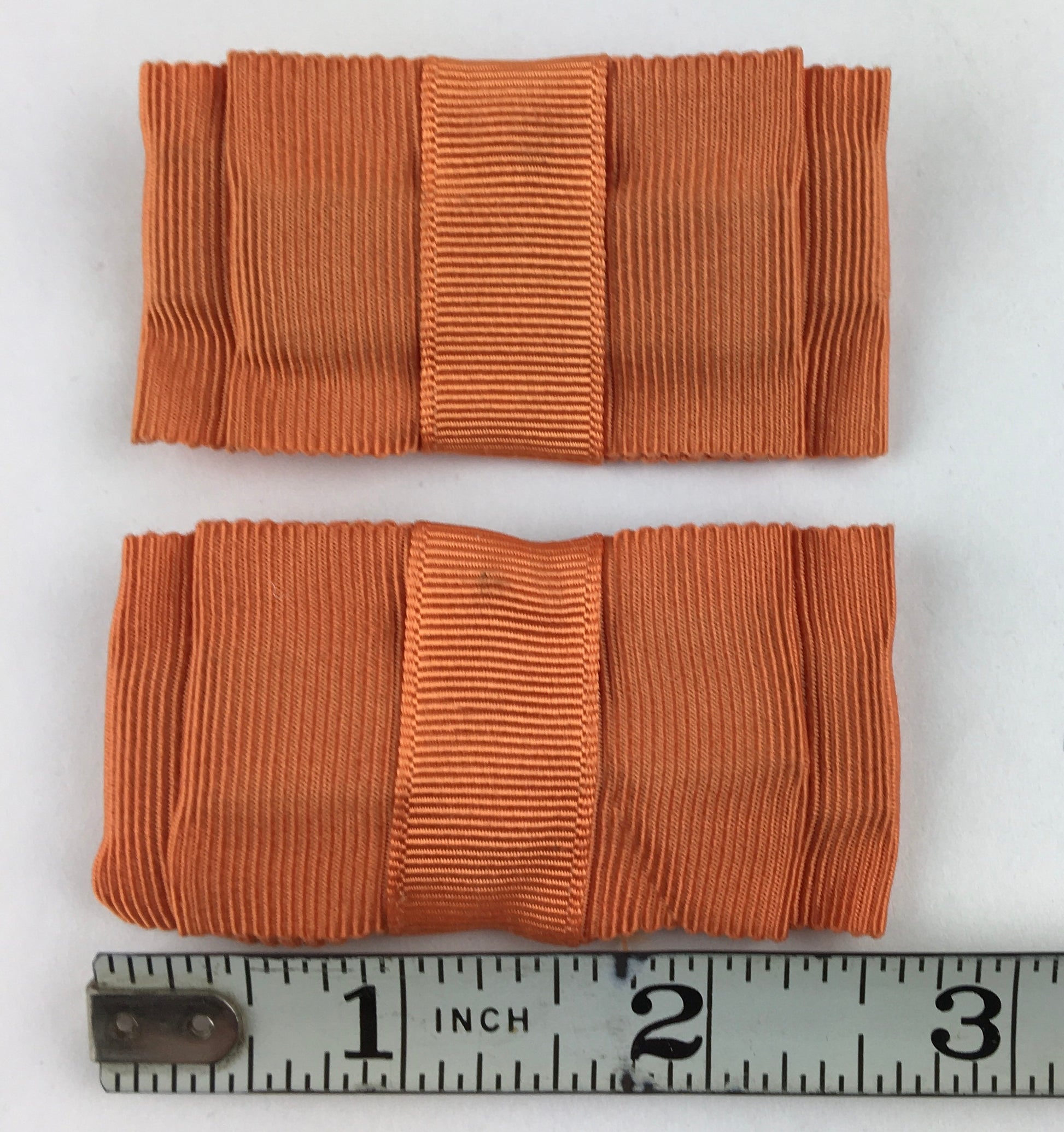 Vintage Orange Grosgrain Ribbon Shoe Clips Embellishments - Avid Vintage