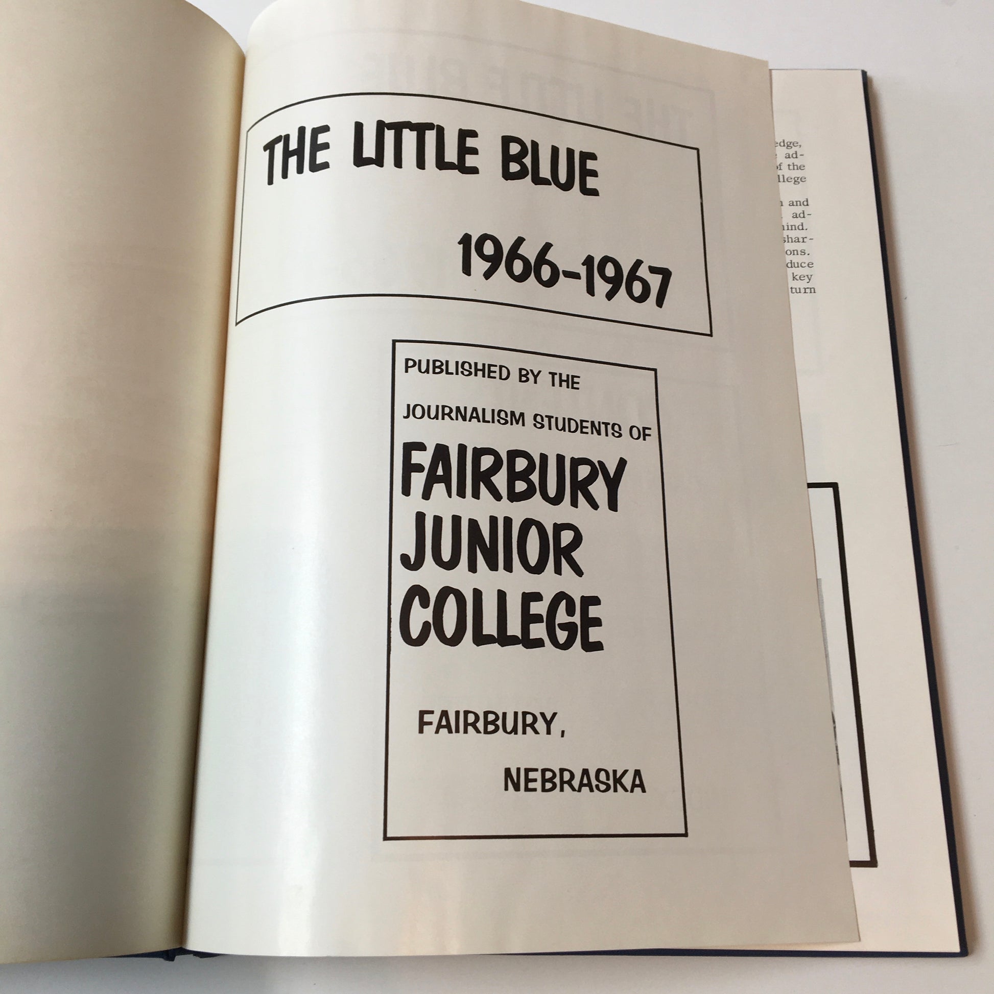 Vintage 1967 Fairbury Nebraska College Yearbook The Little Blue Photos History - Avid Vintage