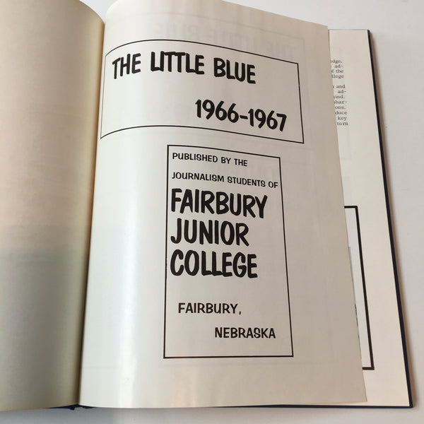 Vintage 1967 Fairbury Nebraska College Yearbook The Little Blue Photos History