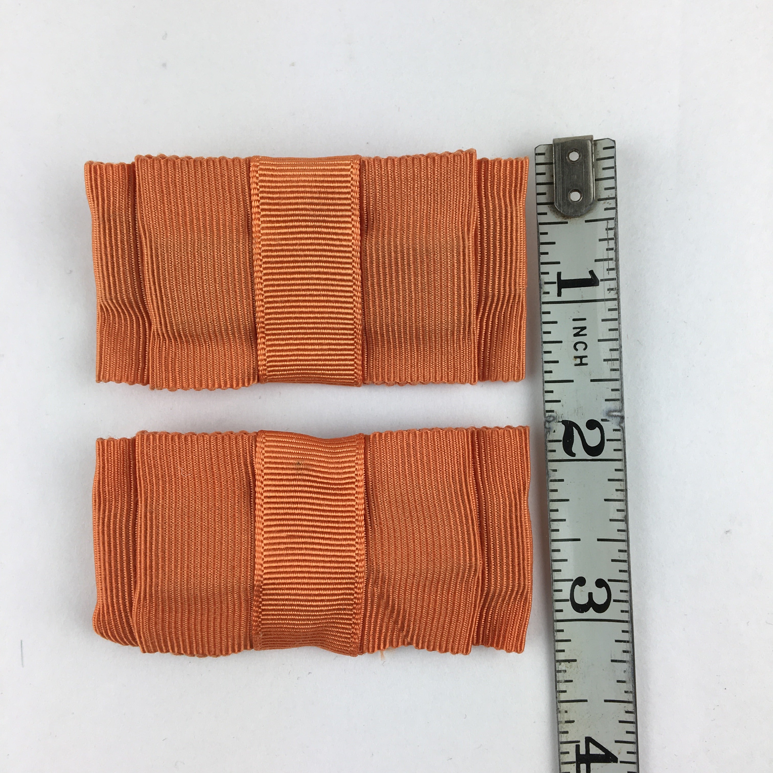 Vintage Orange Grosgrain Ribbon Shoe Clips Embellishments - Avid Vintage