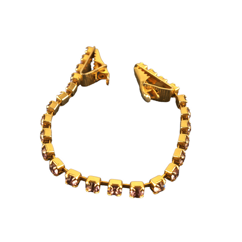 Vintage Sweater Guard Purple Rhinestones Clip Clasp