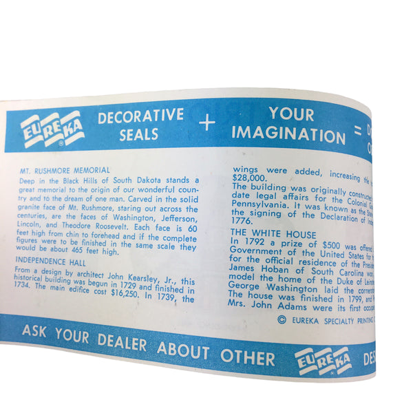 Vintage Eureka Patriotic Seals Booklet Abe Lincoln 36 Stickers