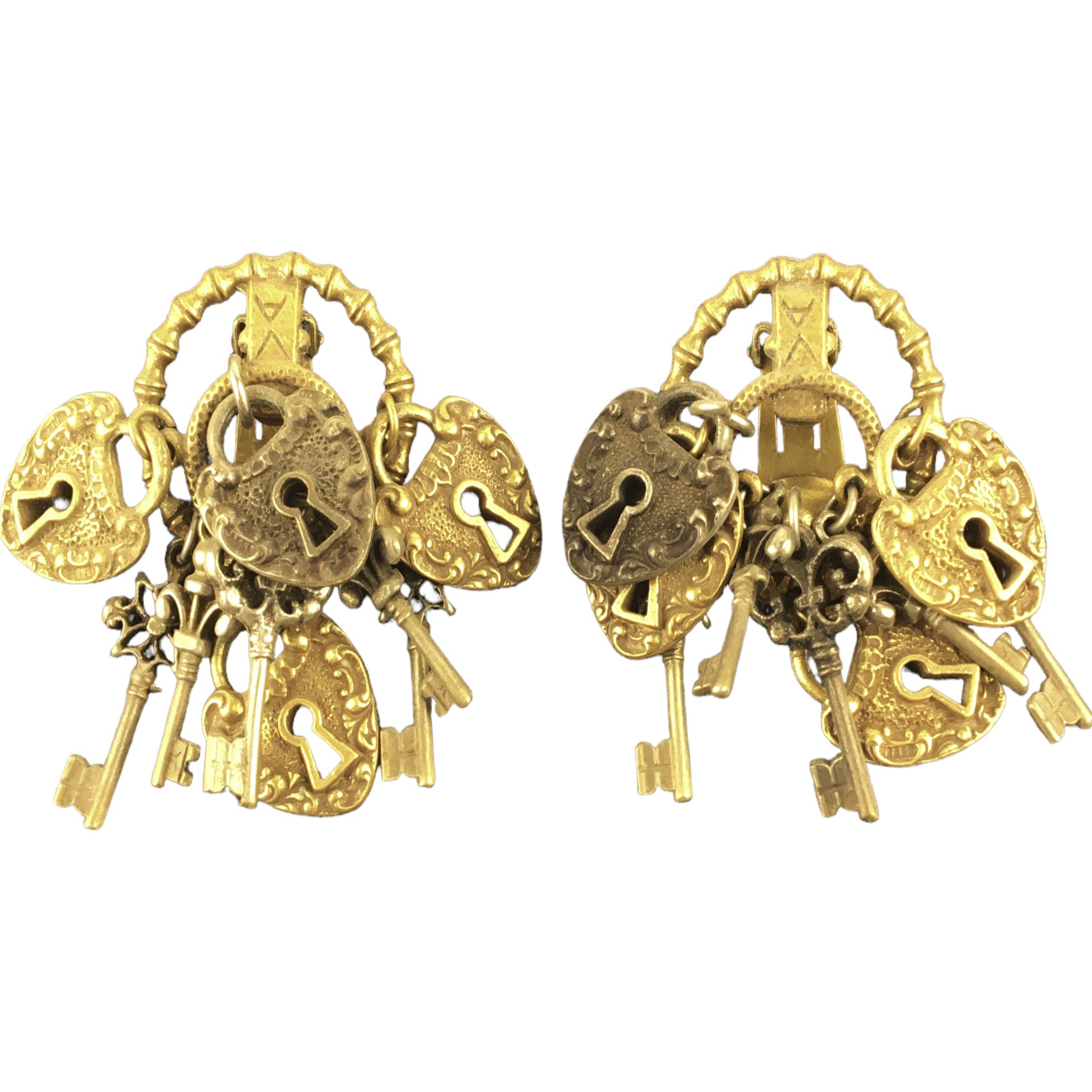 lock + key earrings