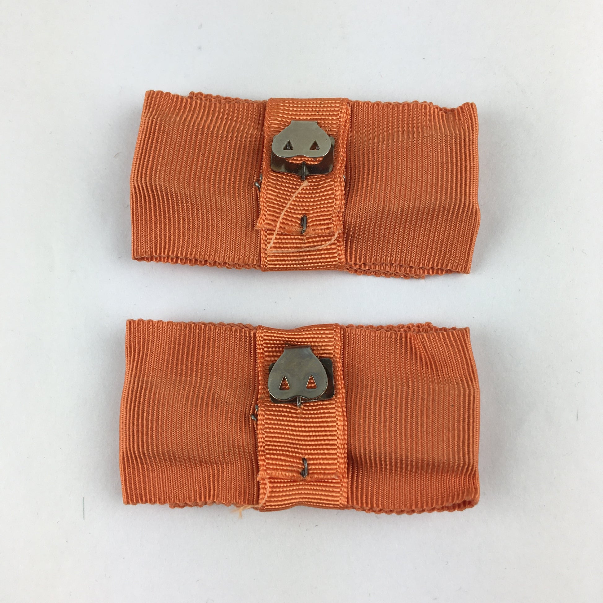 Vintage Orange Grosgrain Ribbon Shoe Clips Embellishments - Avid Vintage