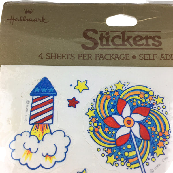Vintage 1983 Hallmark Patriotic USA Stickers 4 Sheets Sealed Package NOS
