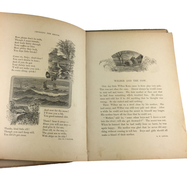 Antique Children's Book Crossing The Brook 1885 Dunham Hardcover