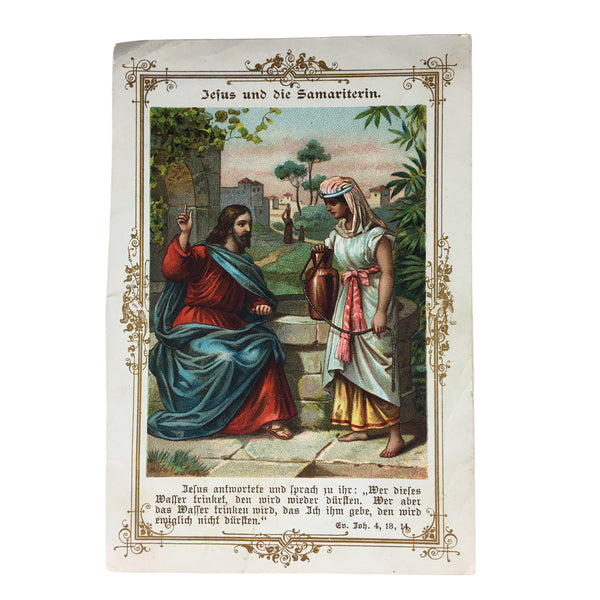 Antique Religious Cards German Bible Story Lot of 3