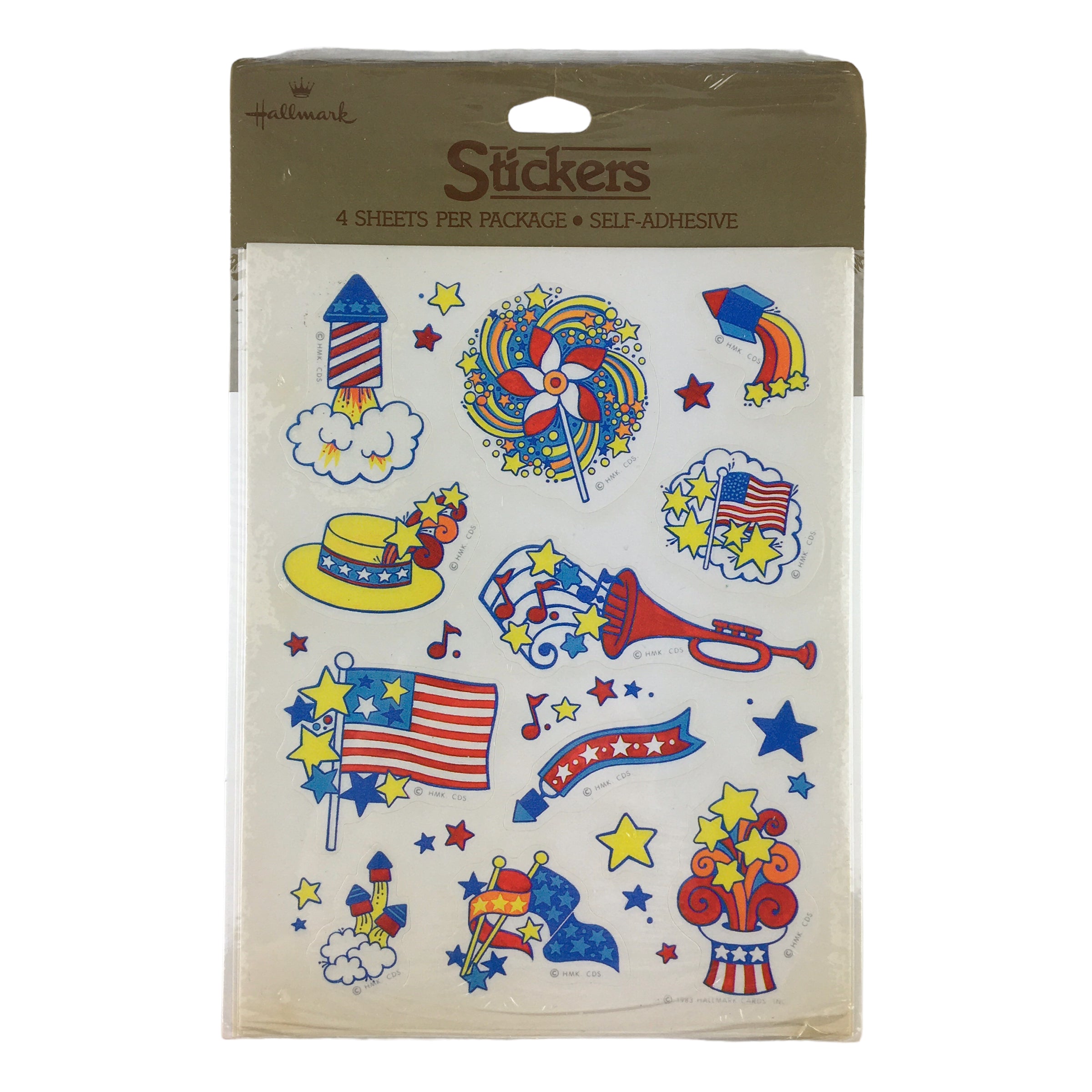Vintage 1983 Hallmark Patriotic USA Stickers 4 Sheets Sealed Package NOS - Avid Vintage